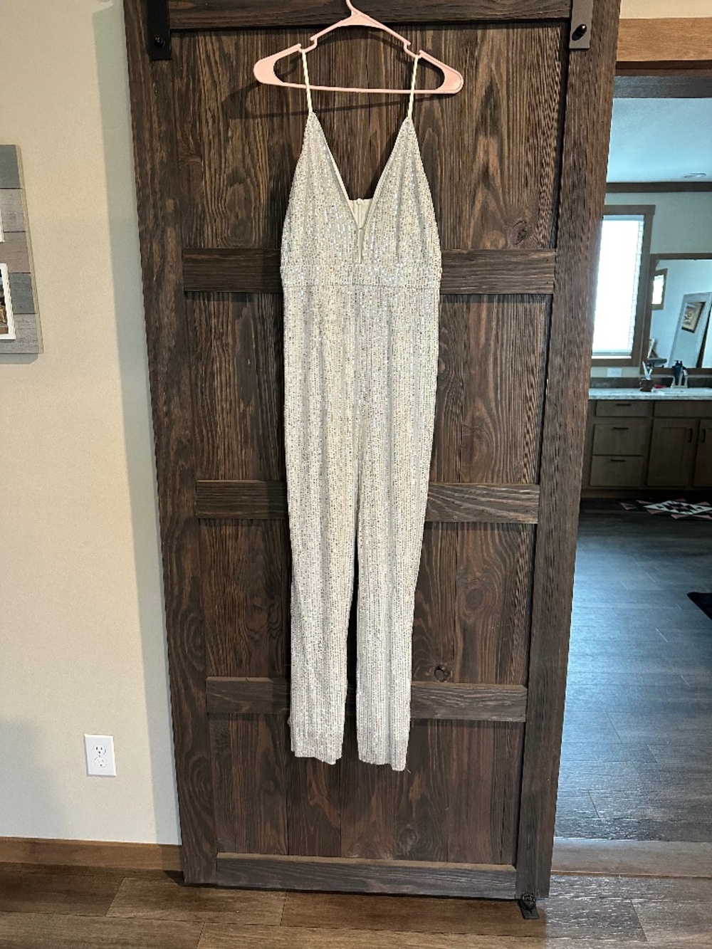Sparkly Silver and White Jumpsuit